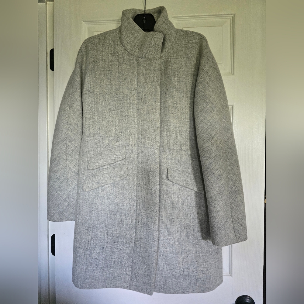 Elegant Gray JCrew Nello Gori Stadium Coat